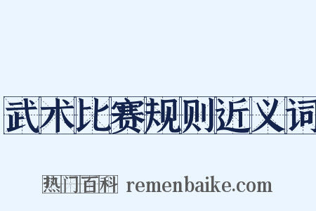 武术比赛规则近义词是什么意思的图片
